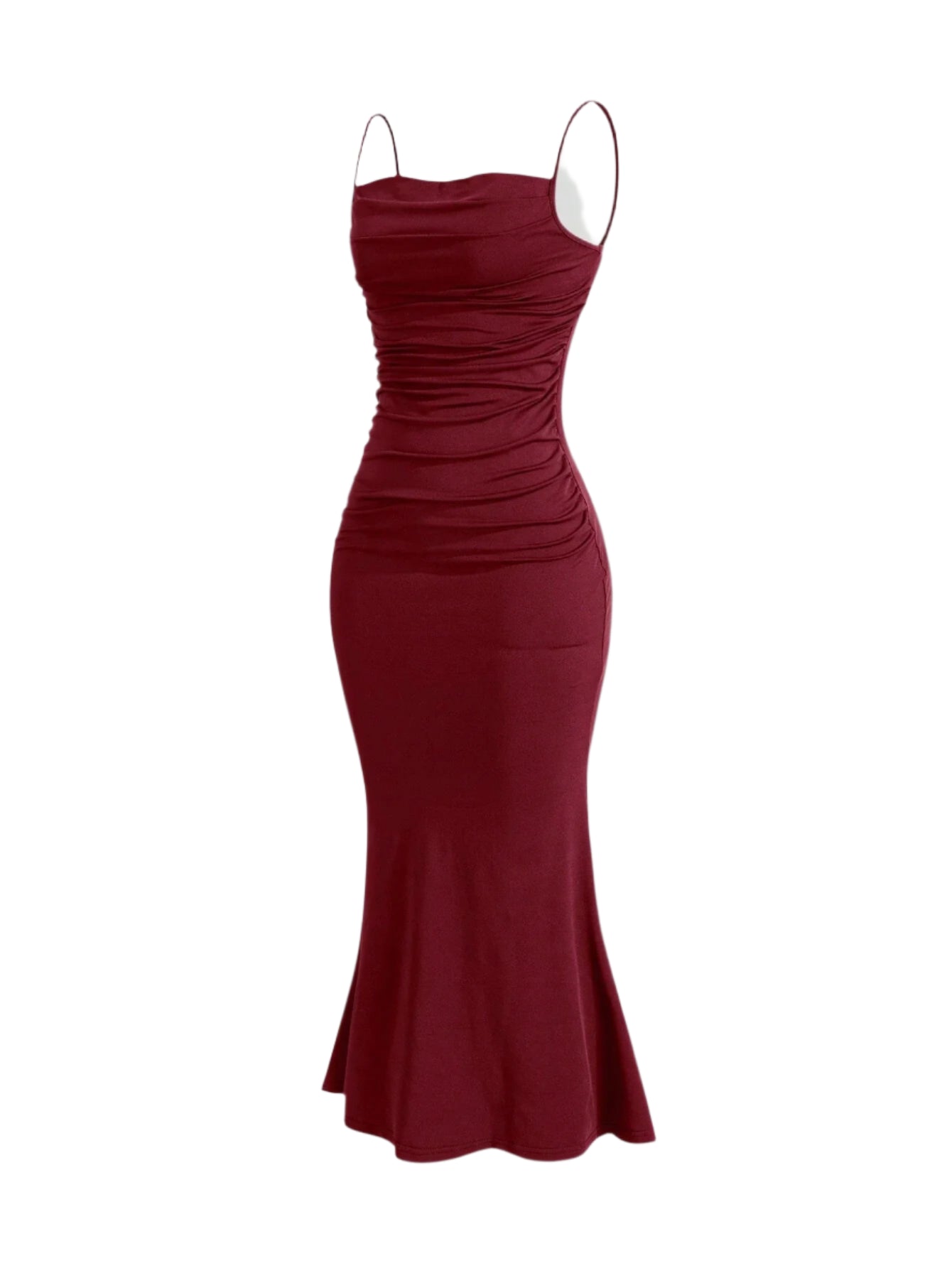 Elegant Party Fitting Slim Spaghetti Strap Mermaid Hem - SOJ STORE