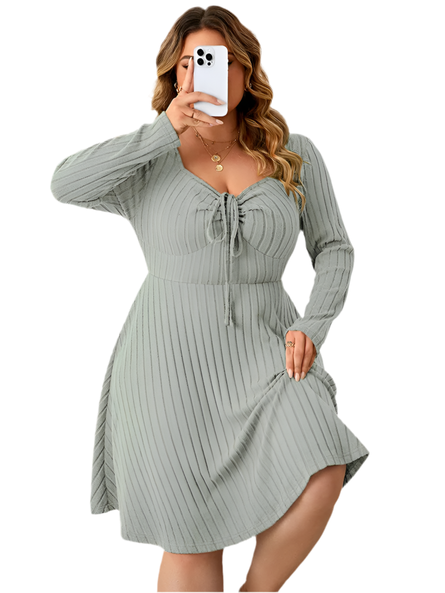 Sweettheart Neck Knot Front A-Line Dress Women - SOJ STORE