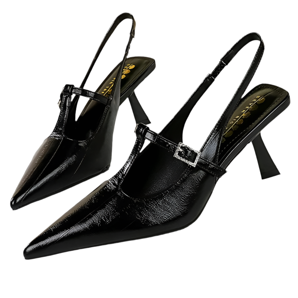 Women Sandals Hollow out hook strap heeled sandals - SOJ STORE