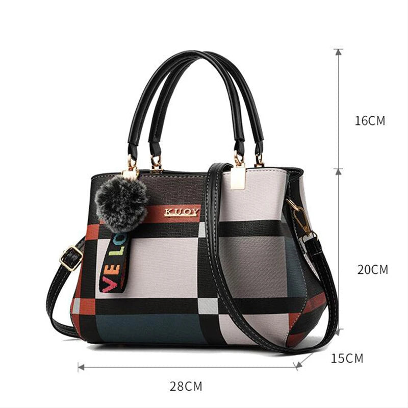 Handbags Women Bags Messenger PU Leather Crossbody Bags Hairball tassen Girls Shoulder Bag Top-hand Tote Bag - SOJ STORE