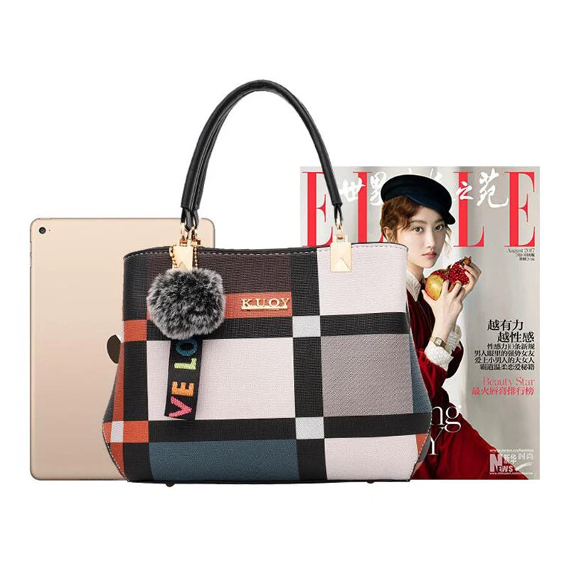 Handbags Women Bags Messenger PU Leather Crossbody Bags Hairball tassen Girls Shoulder Bag Top-hand Tote Bag - SOJ STORE
