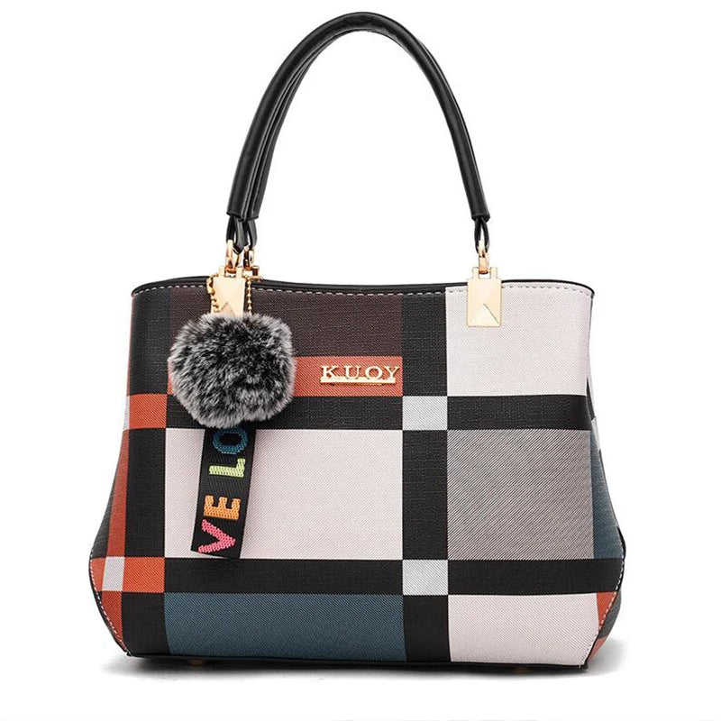Handbags Women Bags Messenger PU Leather Crossbody Bags Hairball tassen Girls Shoulder Bag Top-hand Tote Bag - SOJ STORE