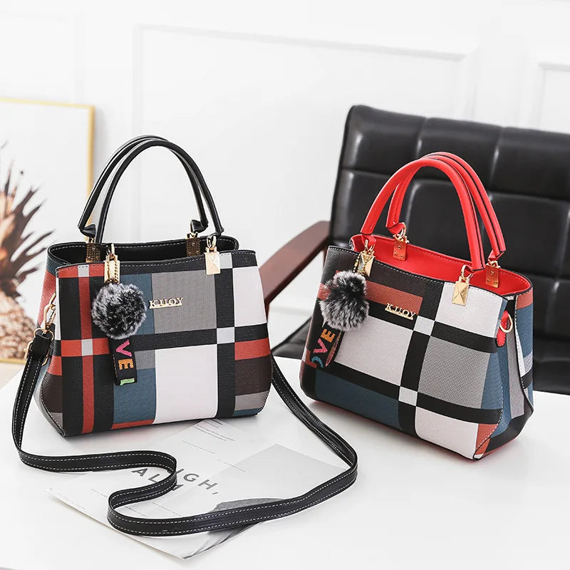 Handbags Women Bags Messenger PU Leather Crossbody Bags Hairball tassen Girls Shoulder Bag Top-hand Tote Bag - SOJ STORE