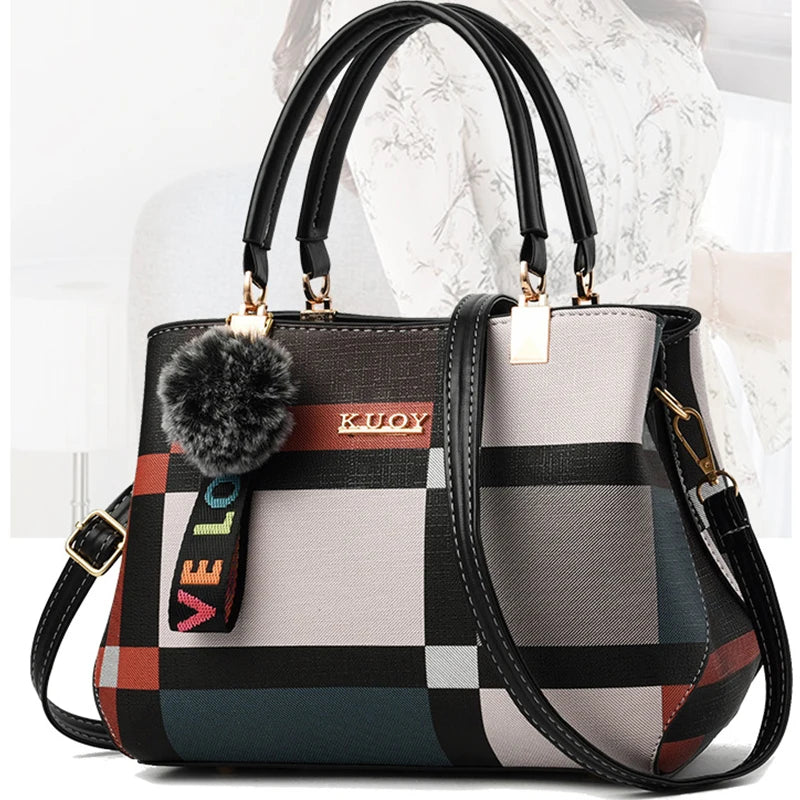Handbags Women Bags Messenger PU Leather Crossbody Bags Hairball tassen Girls Shoulder Bag Top-hand Tote Bag - SOJ STORE