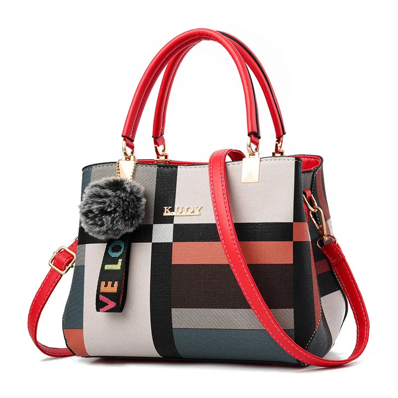 Handbags Women Bags Messenger PU Leather Crossbody Bags Hairball tassen Girls Shoulder Bag Top-hand Tote Bag - SOJ STORE