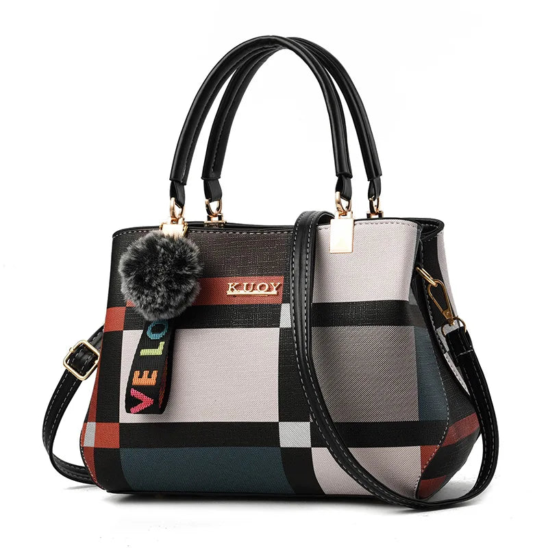 Handbags Women Bags Messenger PU Leather Crossbody Bags Hairball tassen Girls Shoulder Bag Top-hand Tote Bag - SOJ STORE
