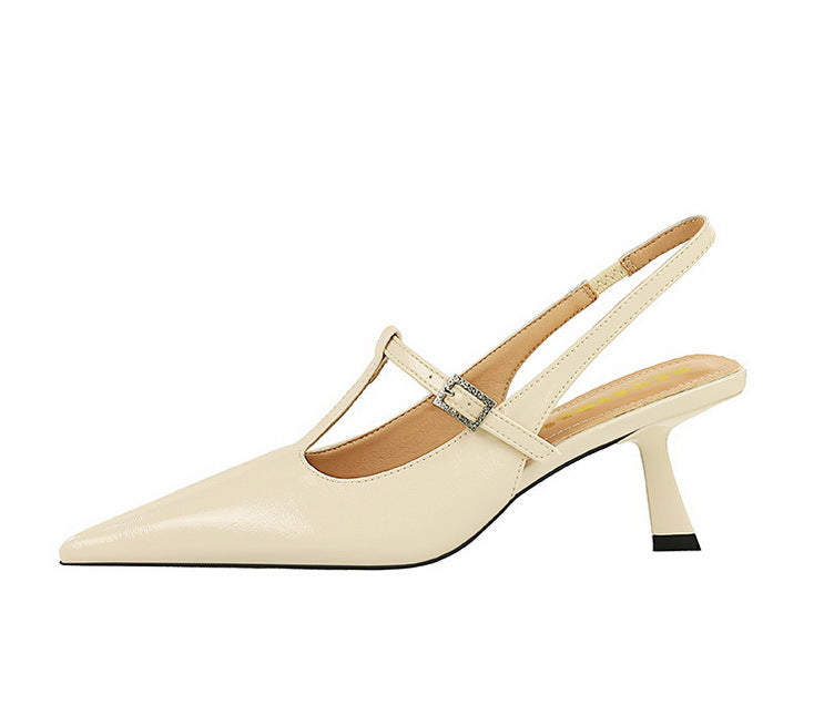 Women Sandals Hollow out hook strap heeled sandals - SOJ STORE