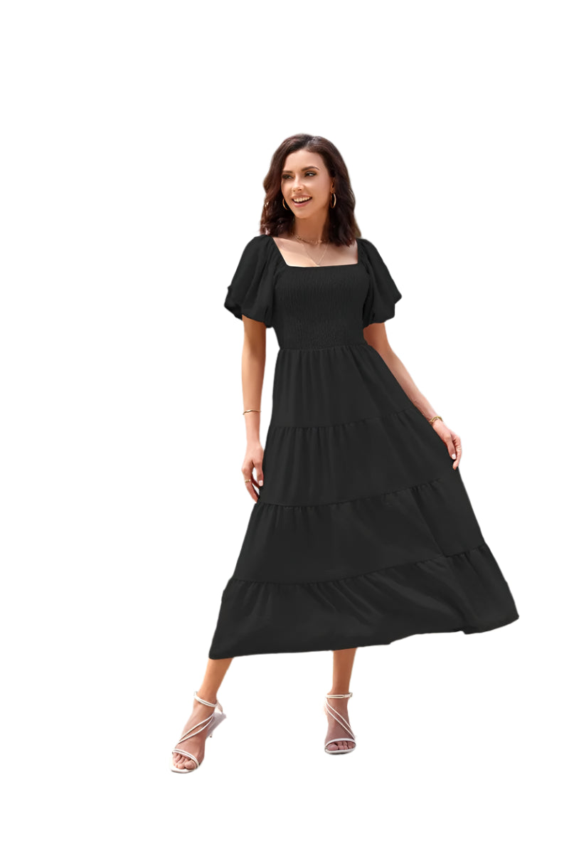 Summer Boho Smocked Maxi Dresses. - SOJ STORE
