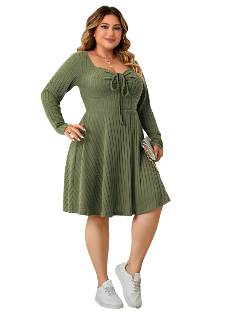 Sweettheart Neck Knot Front A-Line Dress Women - SOJ STORE