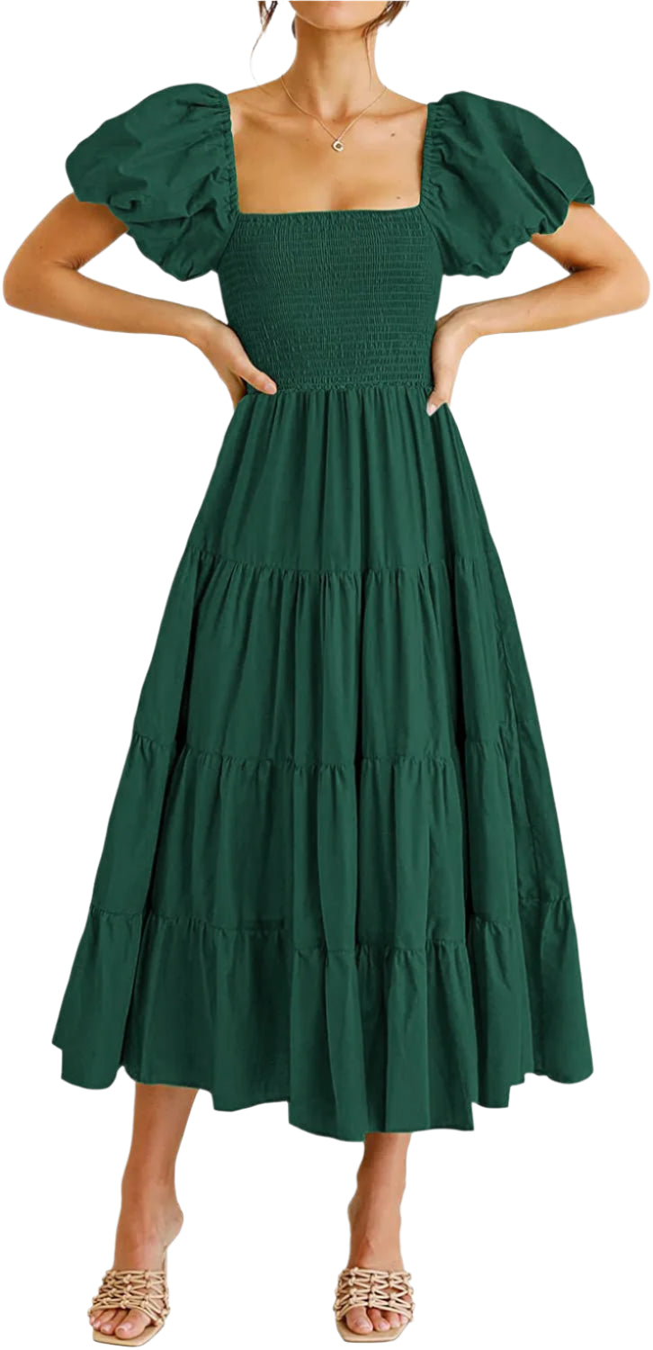 Summer Boho Smocked Maxi Dresses. - SOJ STORE