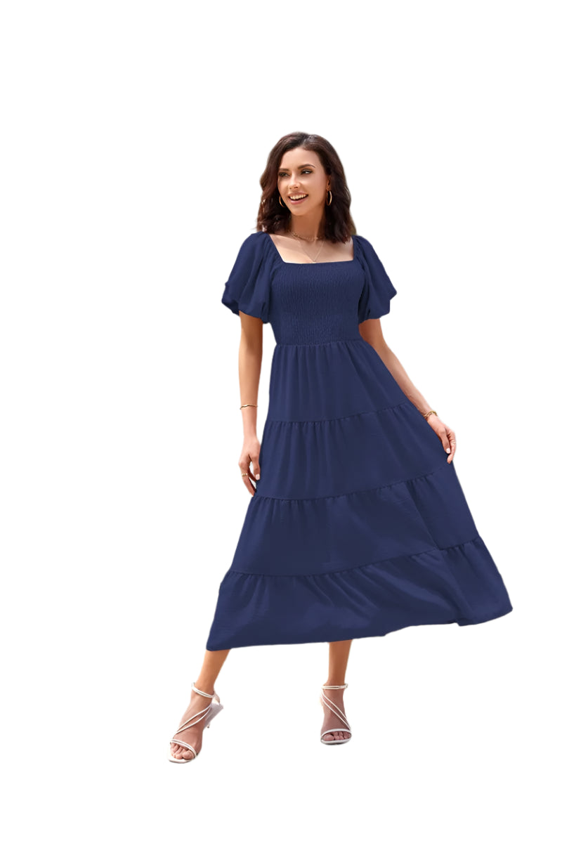 Summer Boho Smocked Maxi Dresses. - SOJ STORE