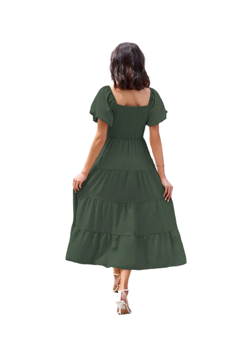 Summer Boho Smocked Maxi Dresses. - SOJ STORE