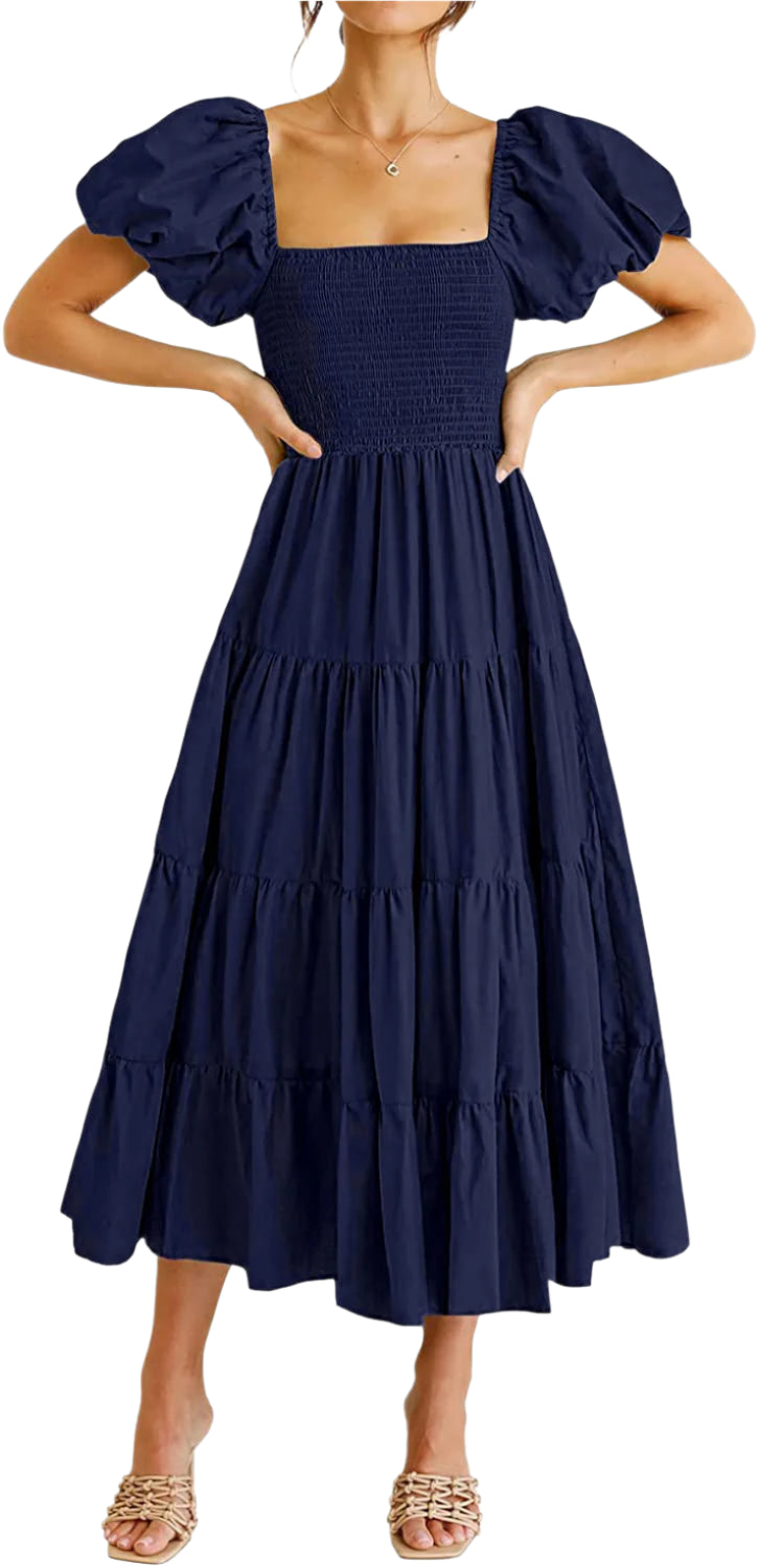 Summer Boho Smocked Maxi Dresses. - SOJ STORE