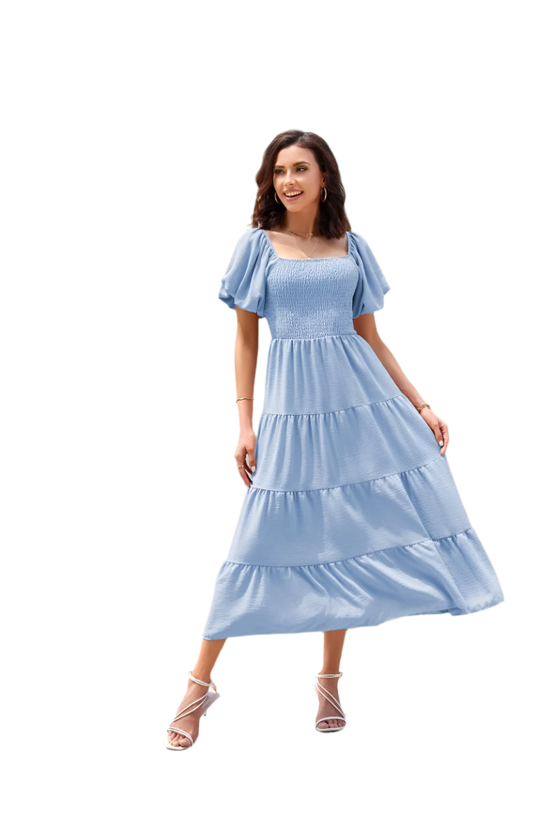 Summer Boho Smocked Maxi Dresses. - SOJ STORE