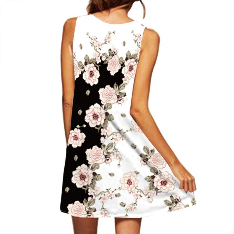 Cross Border Women's New Dress V-neck Sleeveless - SOJ STORE