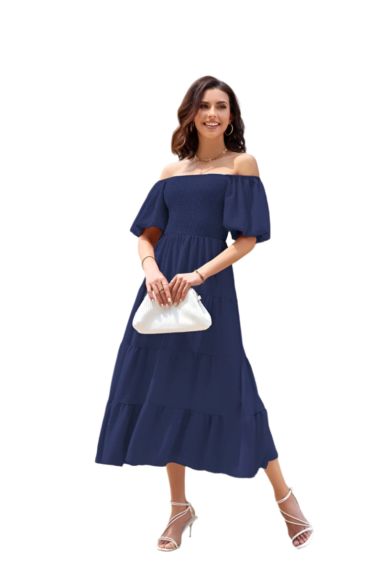 Summer Boho Smocked Maxi Dresses. - SOJ STORE