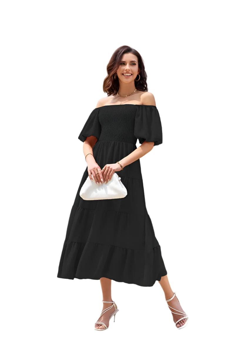 Summer Boho Smocked Maxi Dresses. - SOJ STORE
