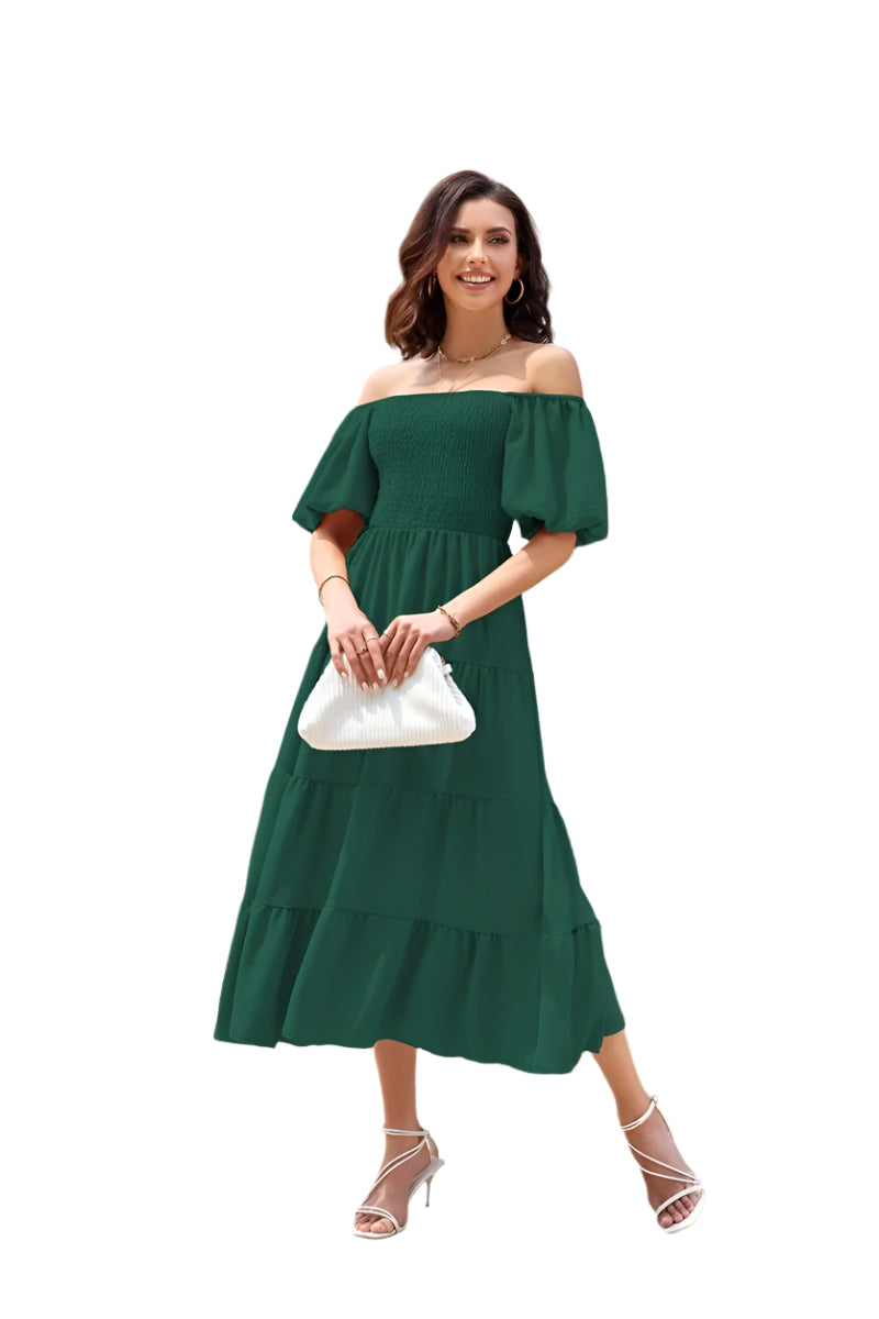 Summer Boho Smocked Maxi Dresses. - SOJ STORE