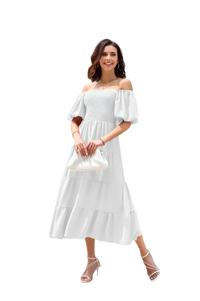 Summer Boho Smocked Maxi Dresses. - SOJ STORE