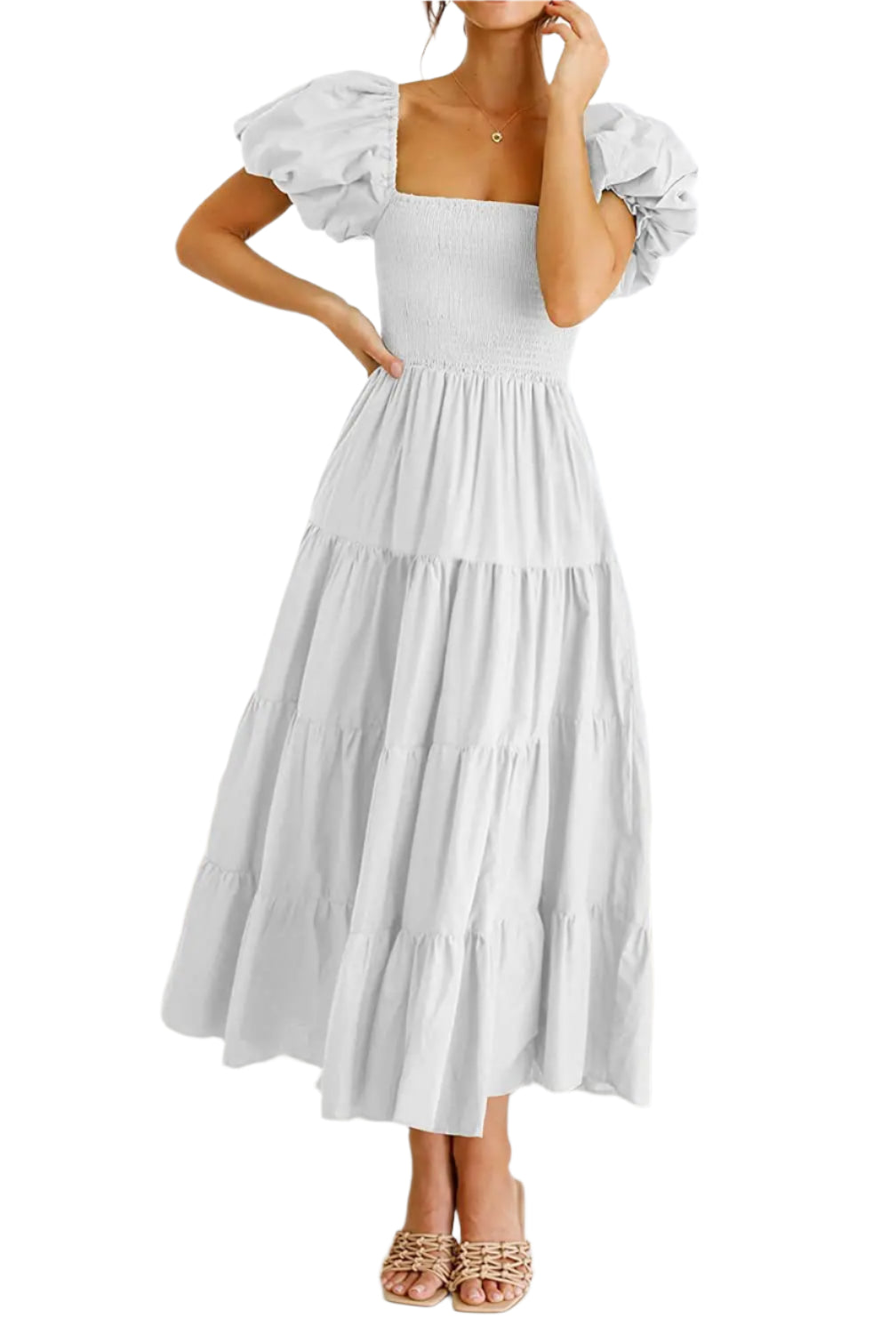 Summer Boho Smocked Maxi Dresses. - SOJ STORE