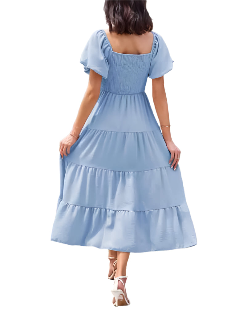 Summer Boho Smocked Maxi Dresses. - SOJ STORE