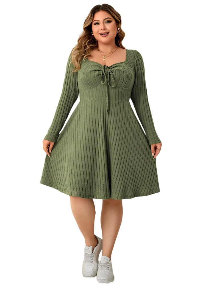 Sweettheart Neck Knot Front A-Line Dress Women - SOJ STORE