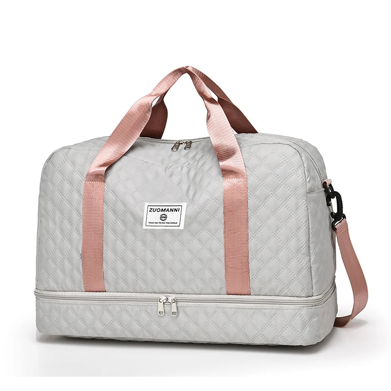 Lightweight Rhombic Lattice Travel Dufile Bag - SOJ STORE