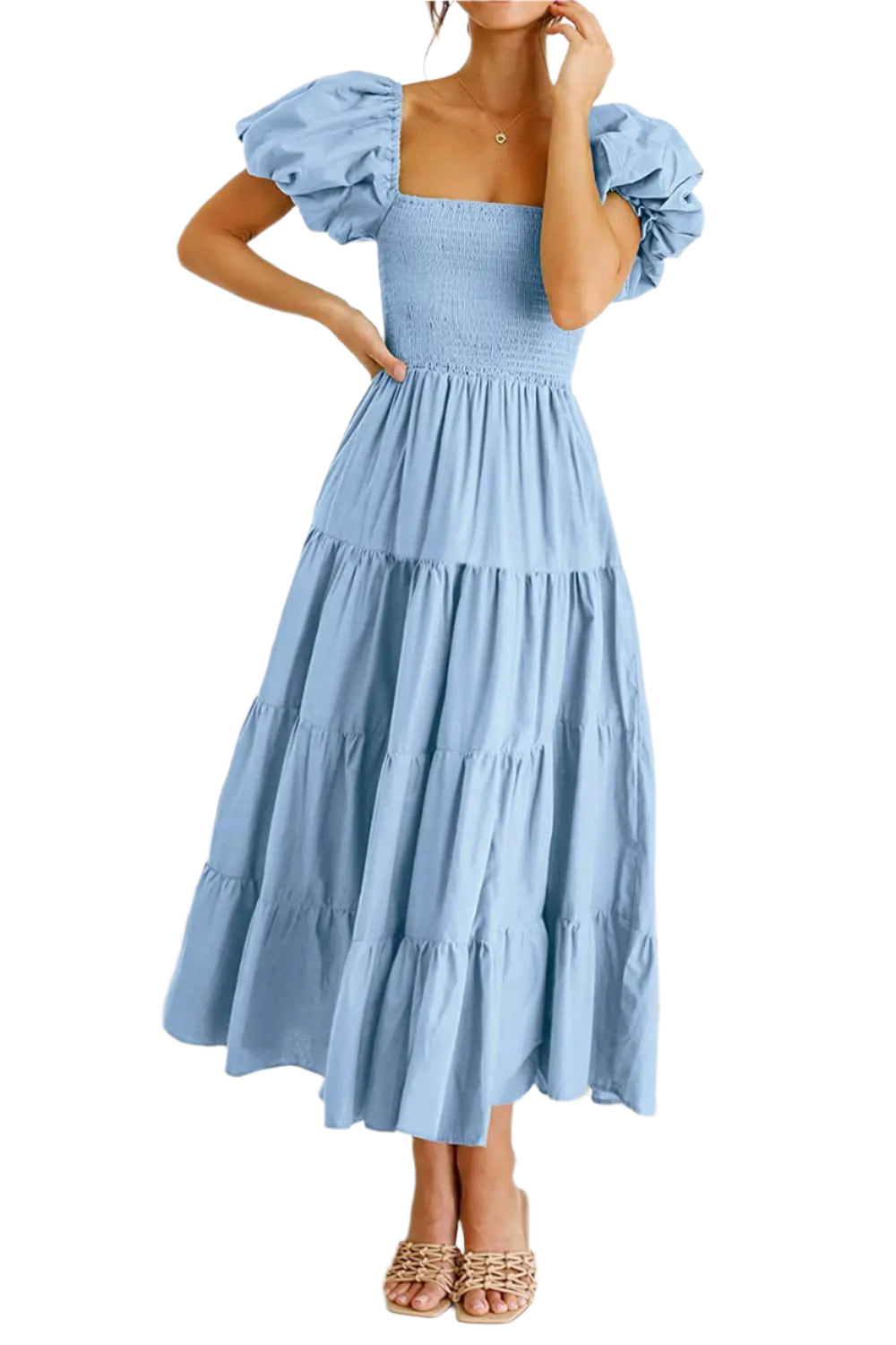 Summer Boho Smocked Maxi Dresses. - SOJ STORE