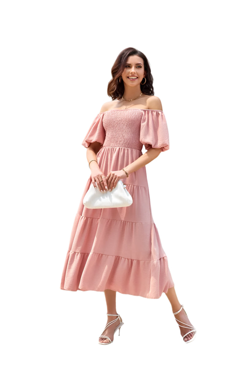 Summer Boho Smocked Maxi Dresses. - SOJ STORE