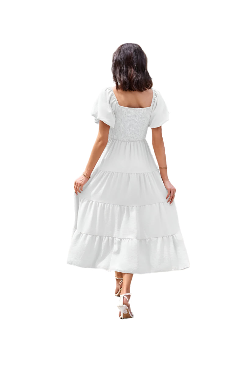 Summer Boho Smocked Maxi Dresses. - SOJ STORE