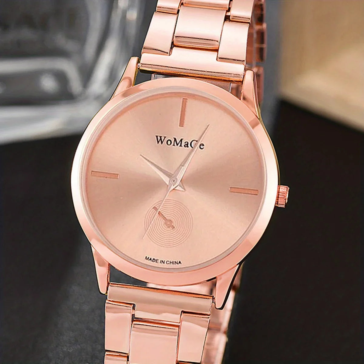 Gorgeous 6pcs Set, 1pc Women's Quartz Watch & 5pcs Heart-Shaped Rhinestone Jewelry - SOJ STORE