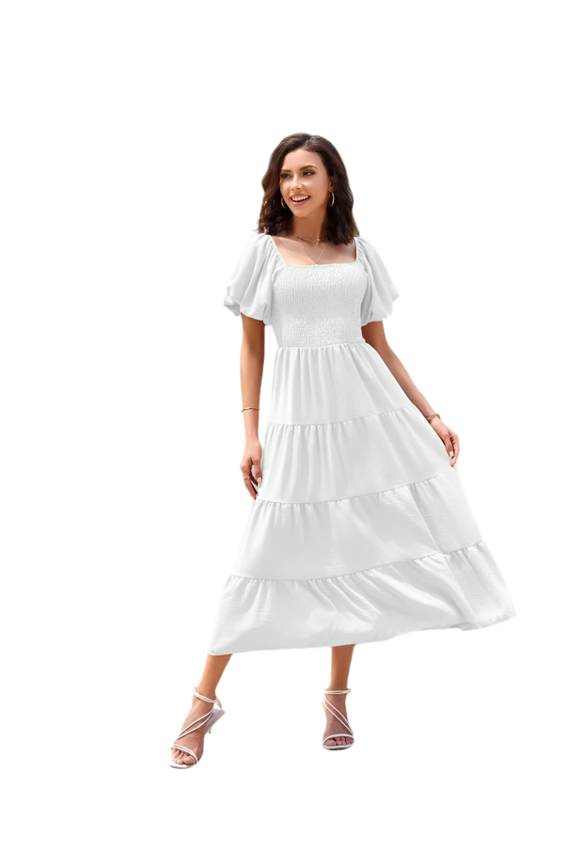 Summer Boho Smocked Maxi Dresses. - SOJ STORE