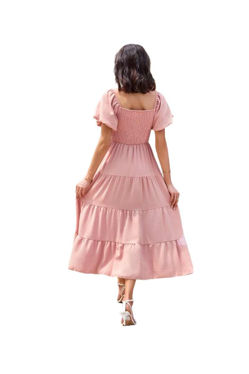 Summer Boho Smocked Maxi Dresses. - SOJ STORE