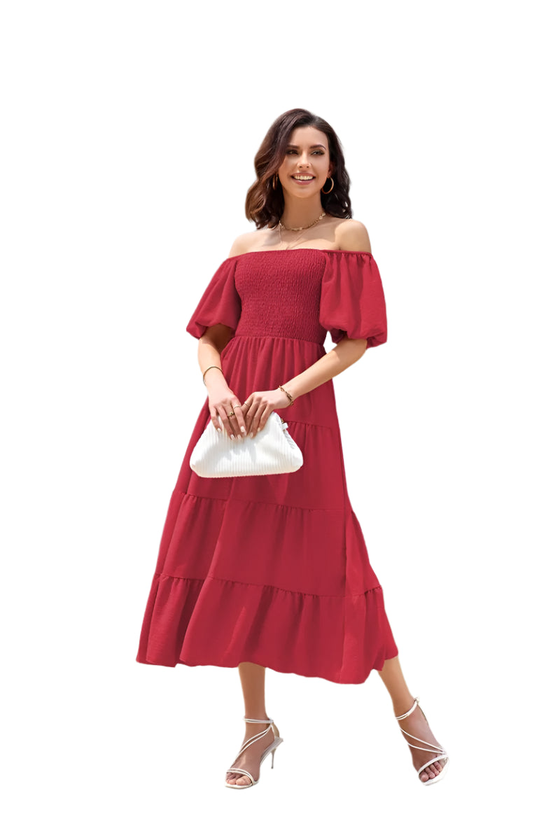 Summer Boho Smocked Maxi Dresses. - SOJ STORE