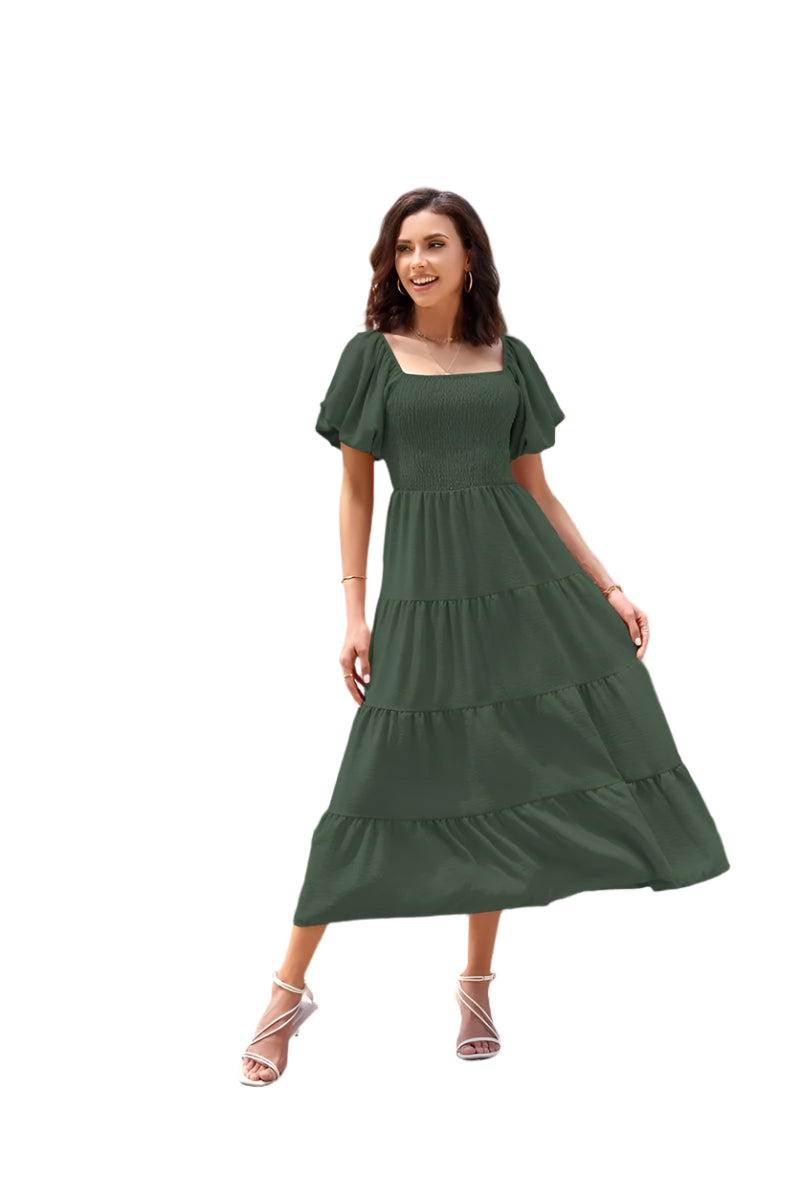 Summer Boho Smocked Maxi Dresses. - SOJ STORE