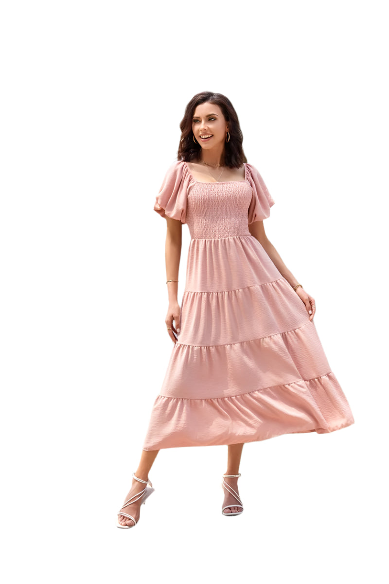 Summer Boho Smocked Maxi Dresses. - SOJ STORE
