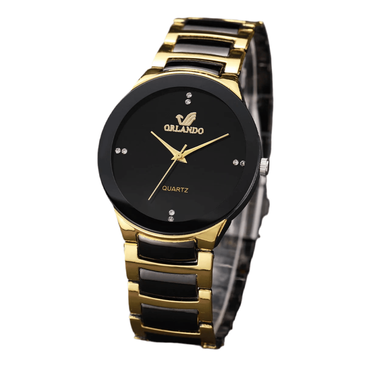 2PCS Stainless Steel Band Men Women Analog Quartz Watches Set - SOJ STORE