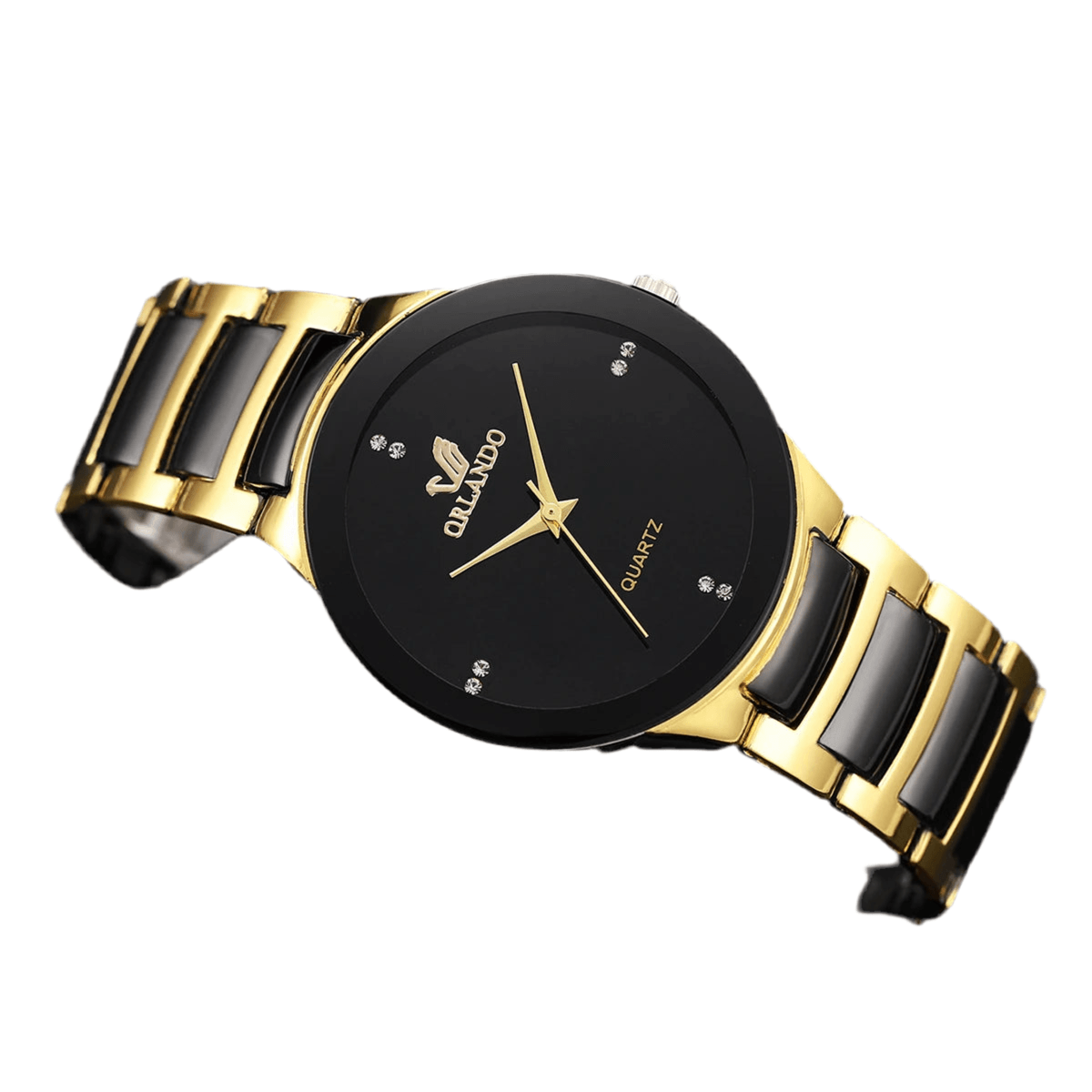 2PCS Stainless Steel Band Men Women Analog Quartz Watches Set - SOJ STORE