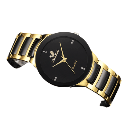 2PCS Stainless Steel Band Men Women Analog Quartz Watches Set - SOJ STORE