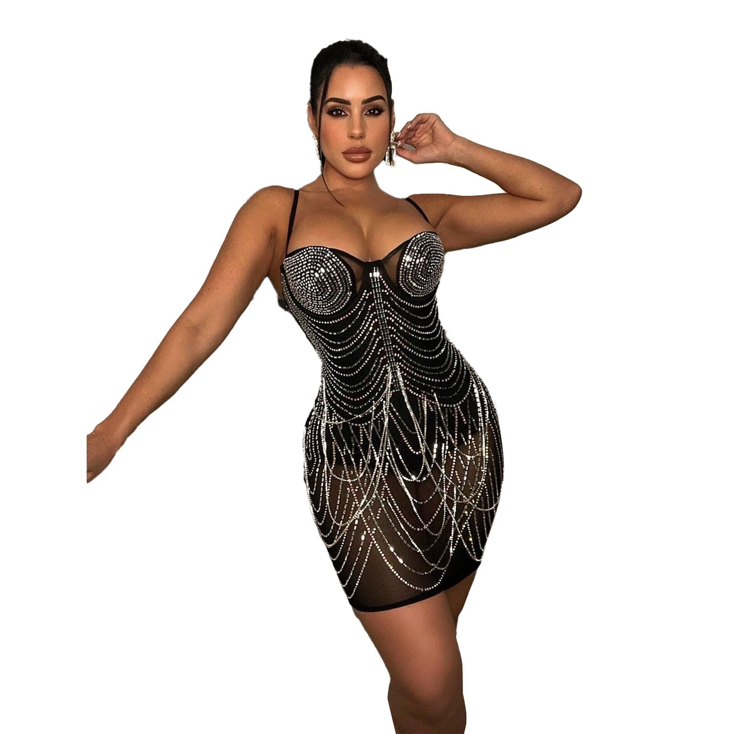 WOMEN'S Party Dress Vestido Big Size Dress Black New Dresses - SOJ STORE