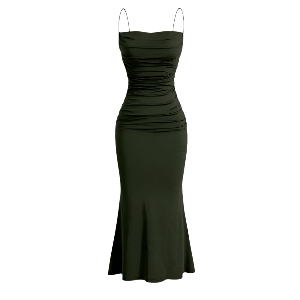 Elegant Party Fitting Slim Spaghetti Strap Mermaid Hem - SOJ STORE