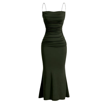Elegant Party Fitting Slim Spaghetti Strap Mermaid Hem - SOJ STORE