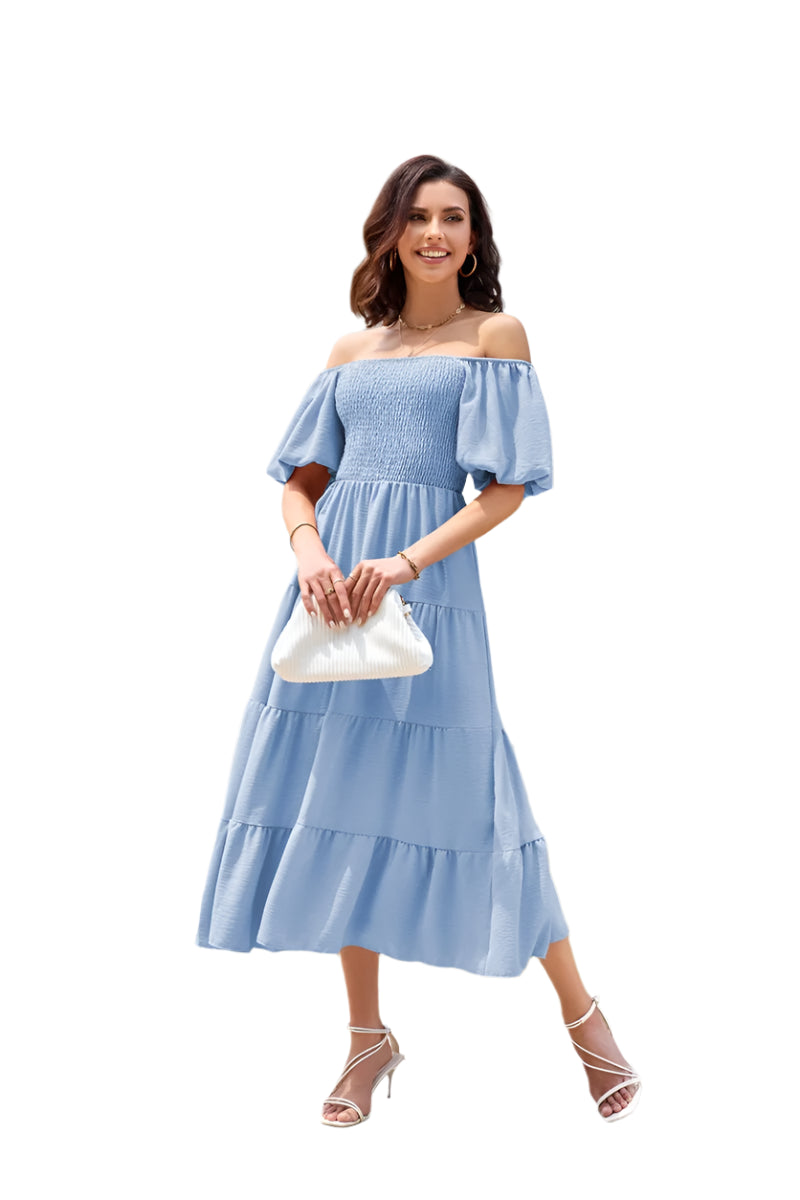 Summer Boho Smocked Maxi Dresses. - SOJ STORE