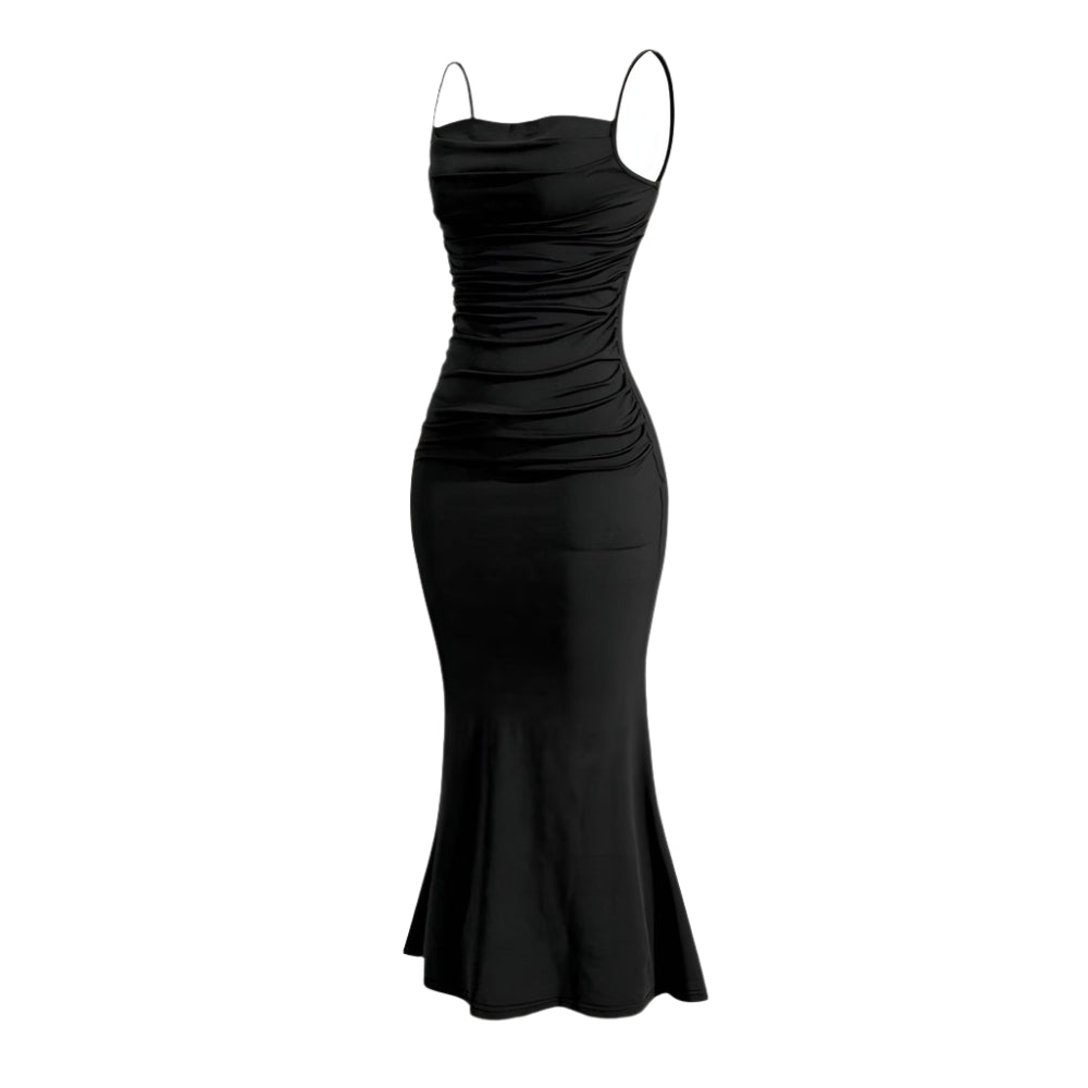 Elegant Party Fitting Slim Spaghetti Strap Mermaid Hem - SOJ STORE