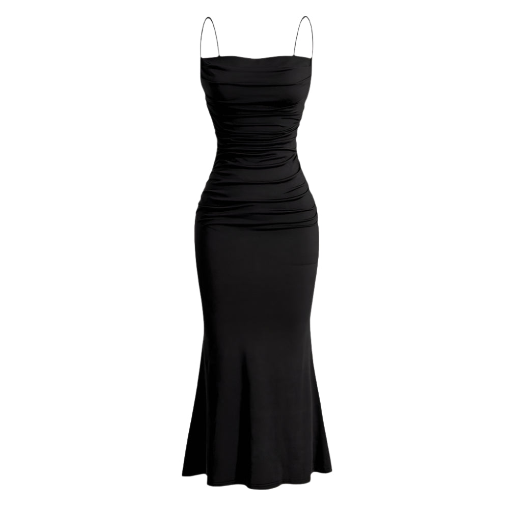 Elegant Party Fitting Slim Spaghetti Strap Mermaid Hem - SOJ STORE