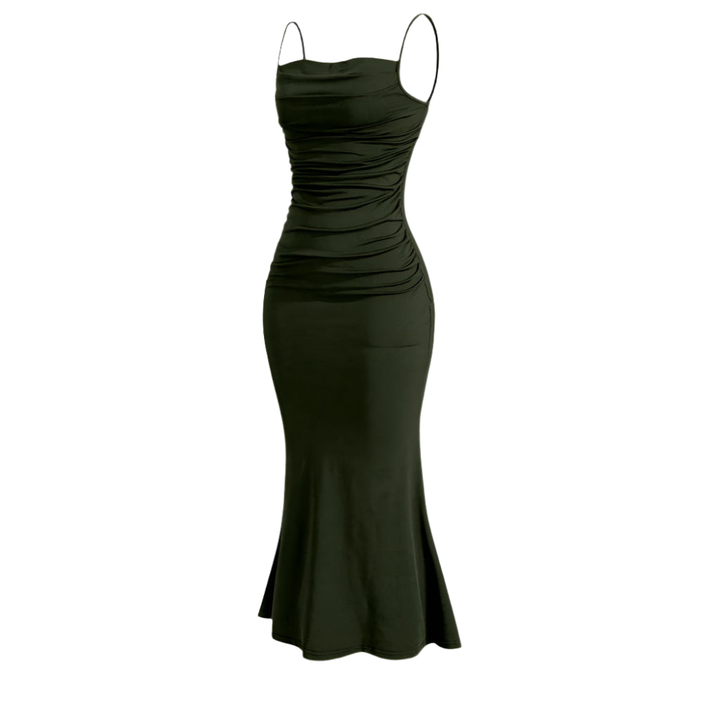Elegant Party Fitting Slim Spaghetti Strap Mermaid Hem - SOJ STORE
