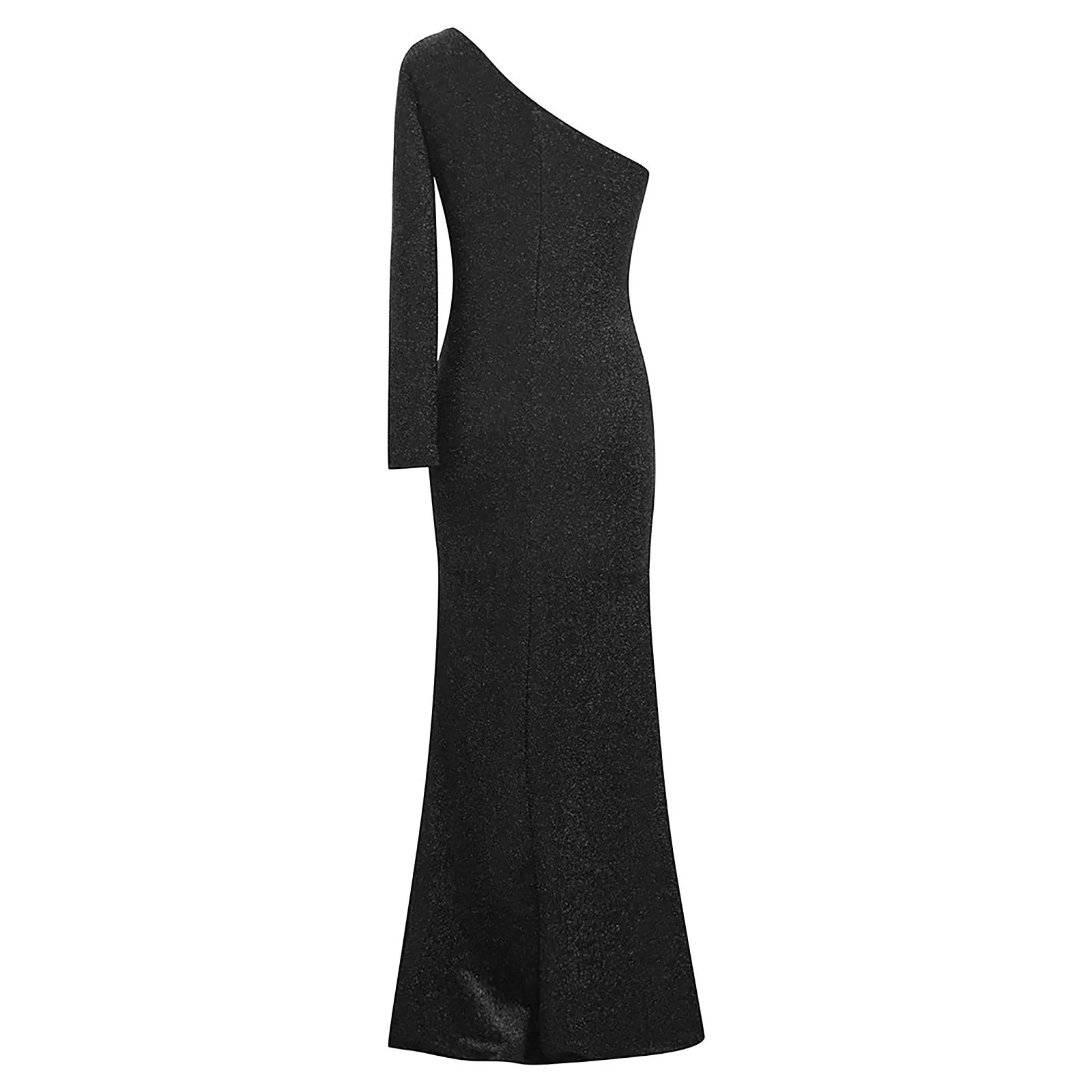 Long Sleeve One Shoulder Sequins Slim Wedding - SOJ STORE