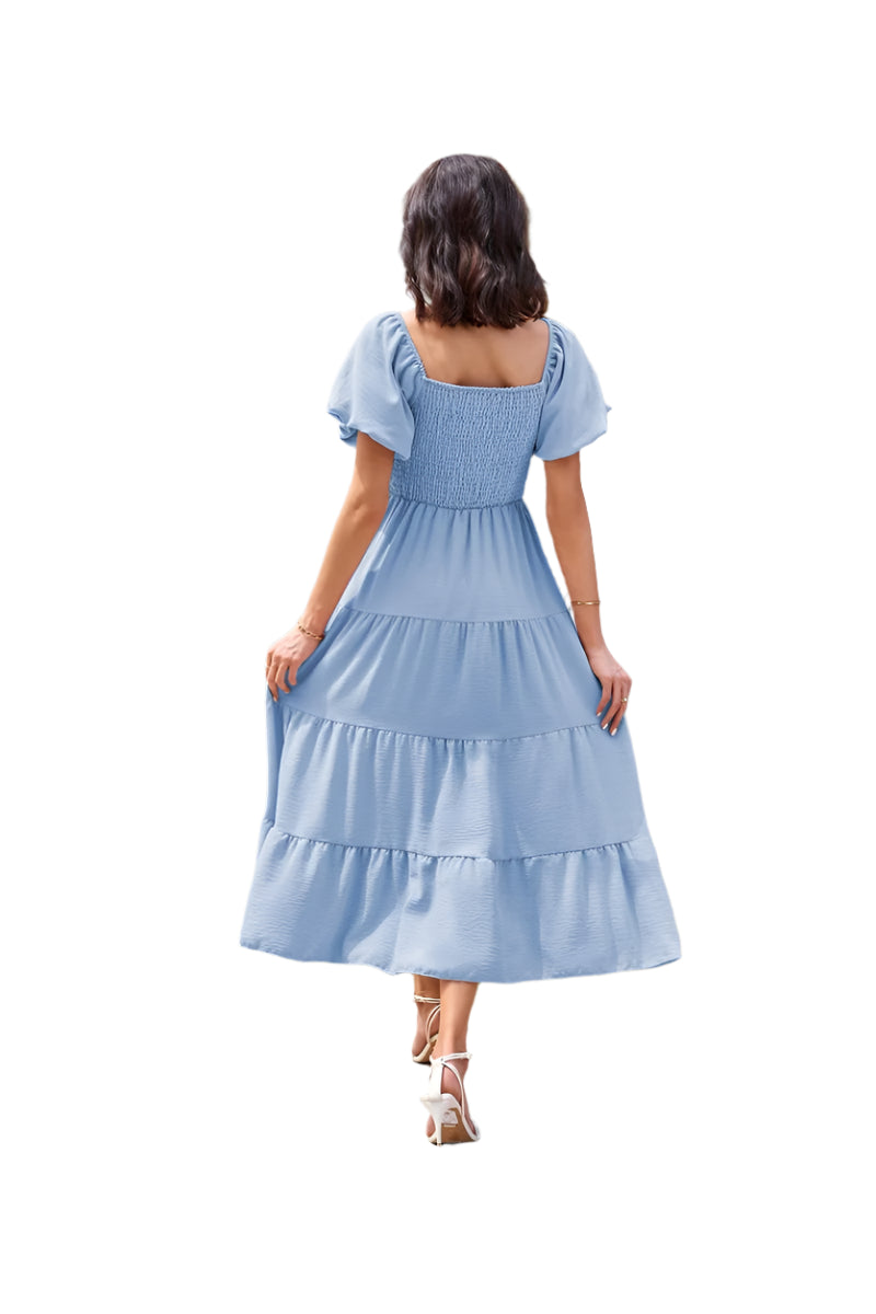 Summer Boho Smocked Maxi Dresses. - SOJ STORE