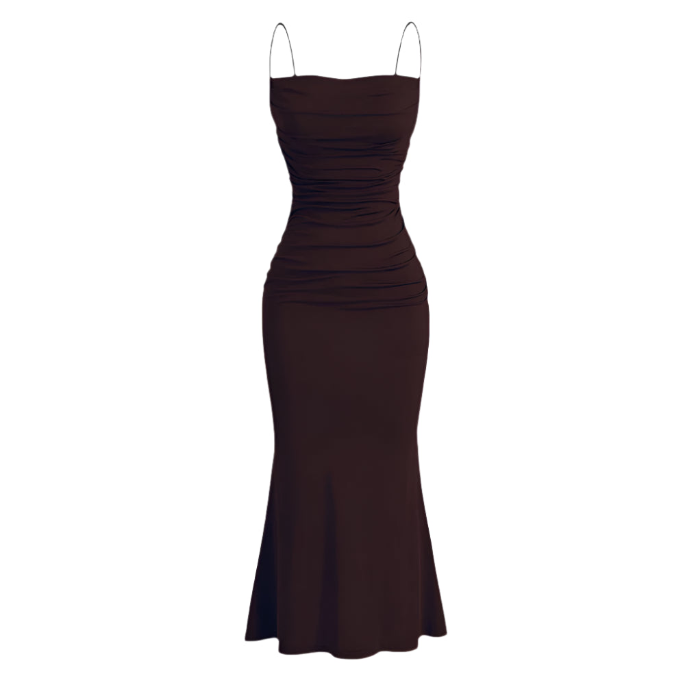 Elegant Party Fitting Slim Spaghetti Strap Mermaid Hem - SOJ STORE